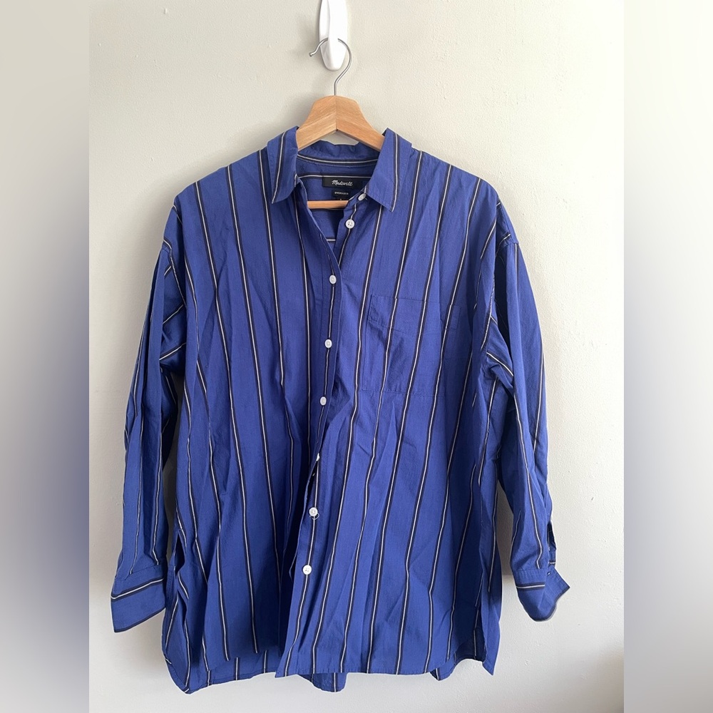 Madewell Oversized Striped Button Down Shirt